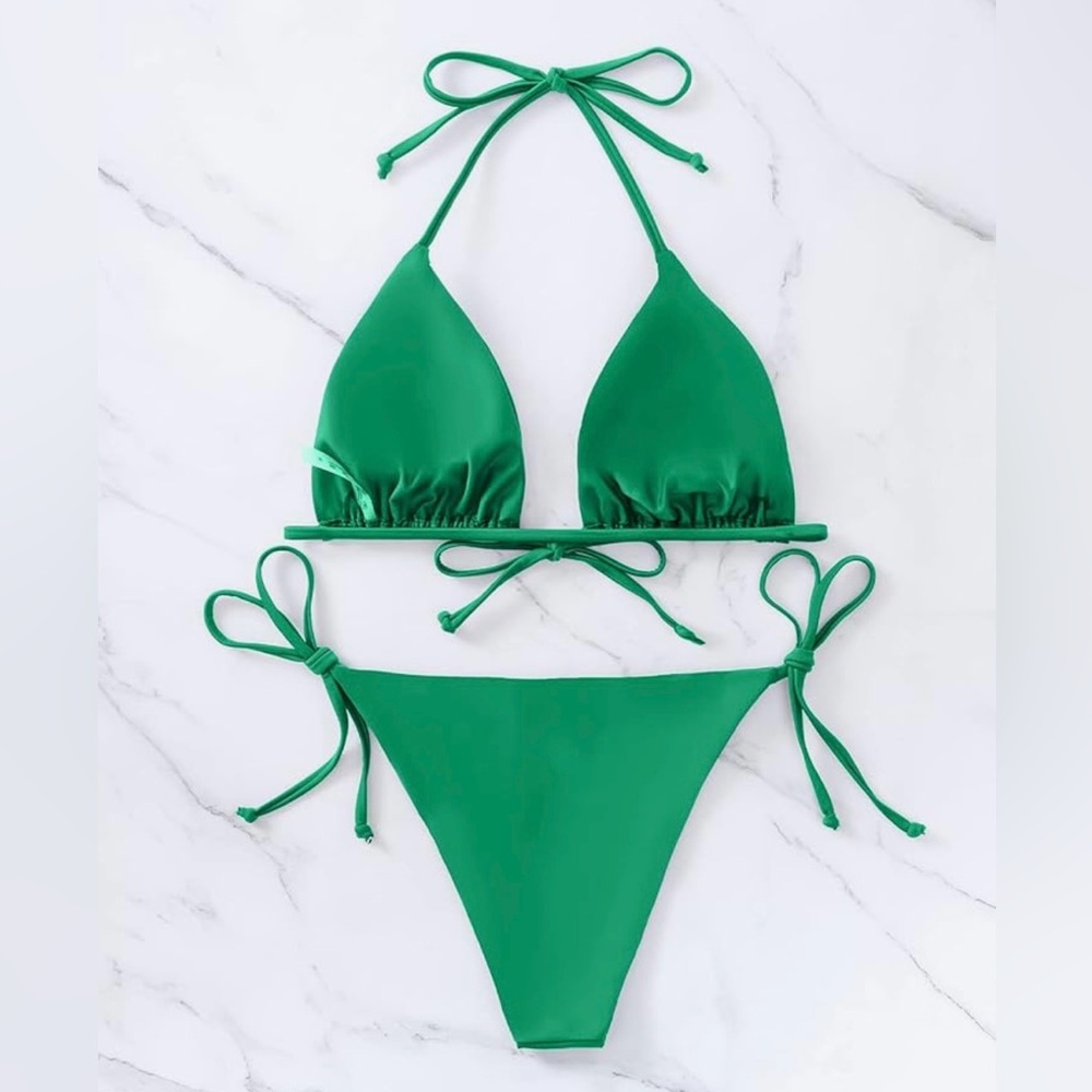 Amazon Green String Bikini Size: S